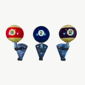 3 patères boules de billard 15cm vendues en lot